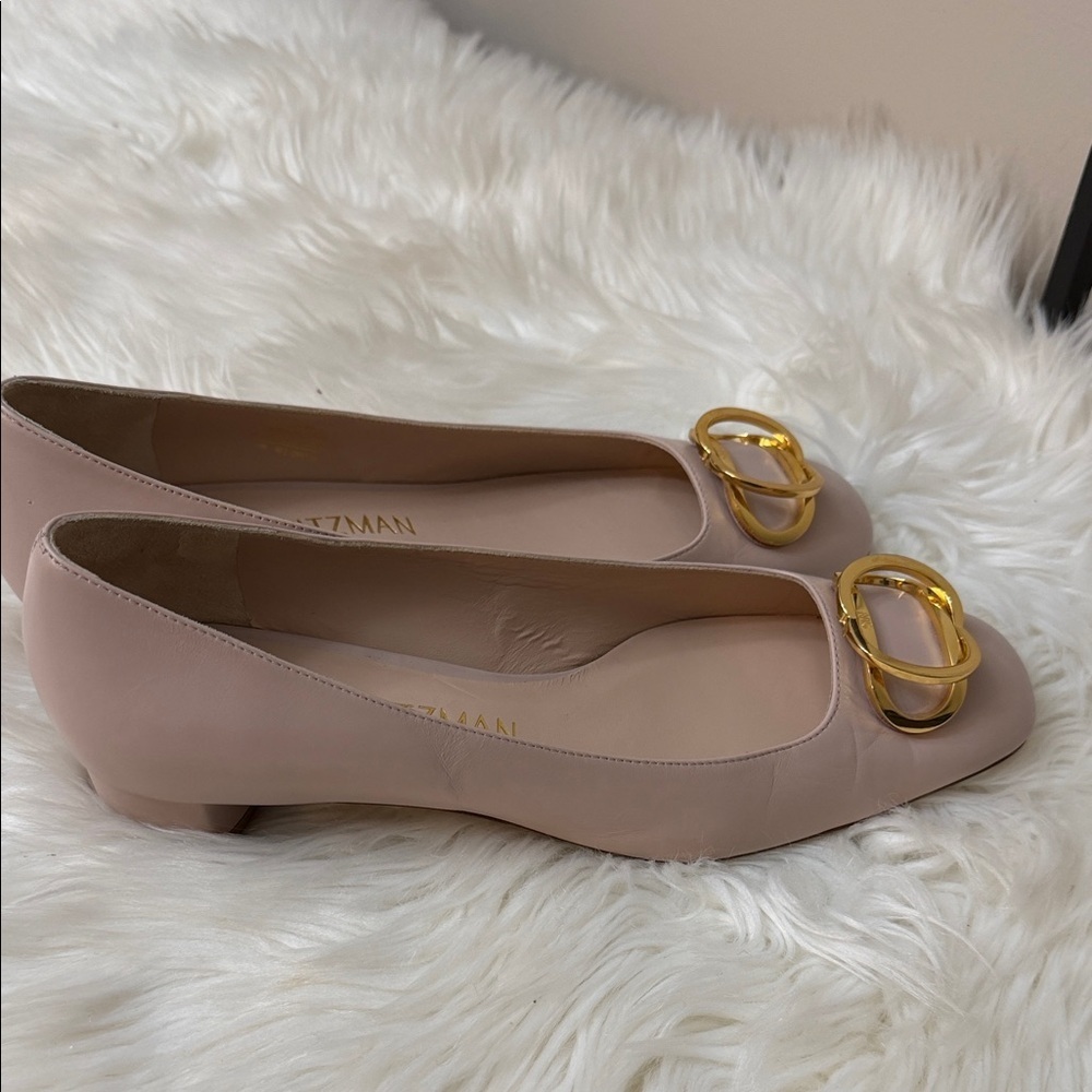 Stuart Weitzman Blush Flats with Gold Accent